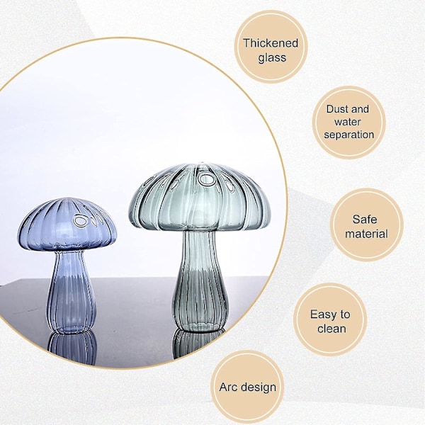 6 st Mushroomformade Glasvaser för Blommor, Delikat Hydroponisk Glasplanterare (4 st, Brun)