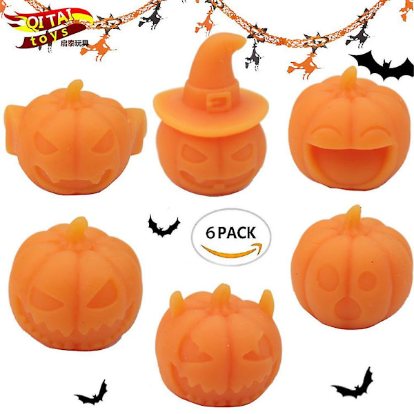 Squeeze Toys Halloween Leksak Mjuk Lim Pumpa Läkning Squeeze Stretch