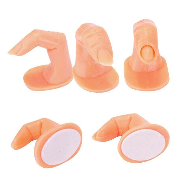Genanvendelig neglekunst træningsmodel hånd manicure praksis falske finger praksis (4stk)