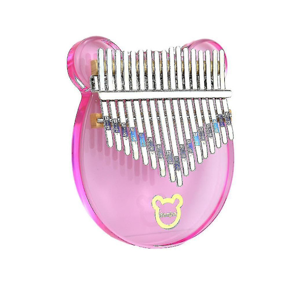 Kalimba Tummpiano 17 Tangenter Söta Björnen Akryl Musikinstrument För Barn Rosa
