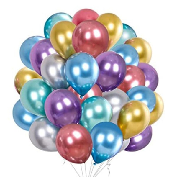 Metalliska Ballonger, 50 St Färgglada Ballonger, Metalliska Helium Ballonger, Metalliska Ballonger För Födelsedagsprydnader, Bröllopsprydnader, V