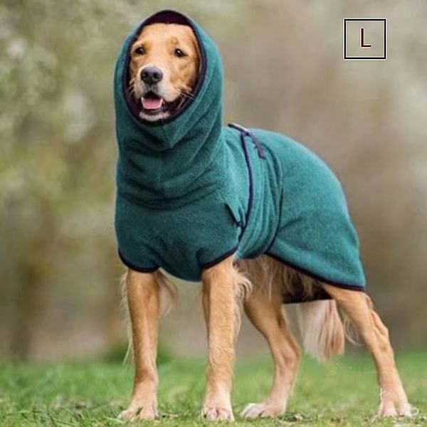 Hundbadrock med huva och justerbar rem + tasshandduk
