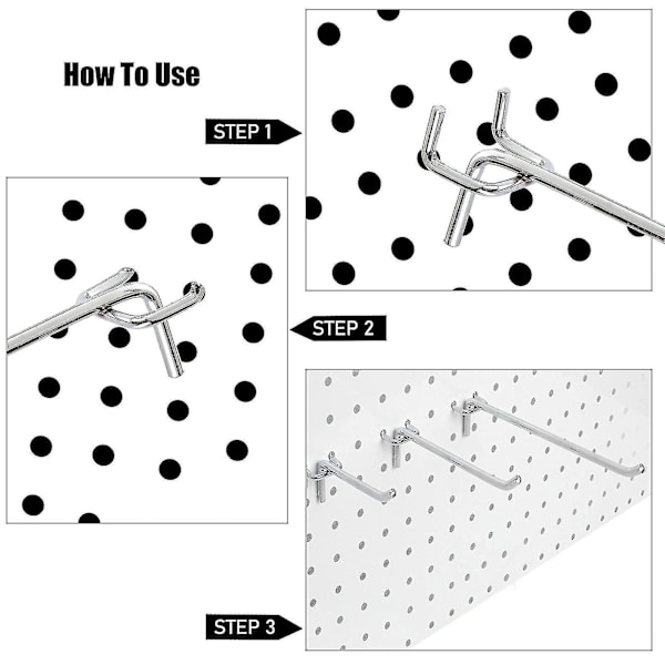 15 stk. Pegboard Kroge, 15 cm Metal Perforeret Plade Kroge, Heavy Duty Hængende Pegboard Enkelt Hylde Krog