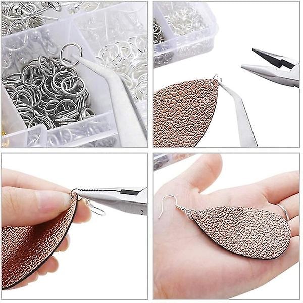 1128 delar örhängen gör material örhänge kit krokar hoppringar tänger pincett hoppring öppnare DIY smycken verktygssats