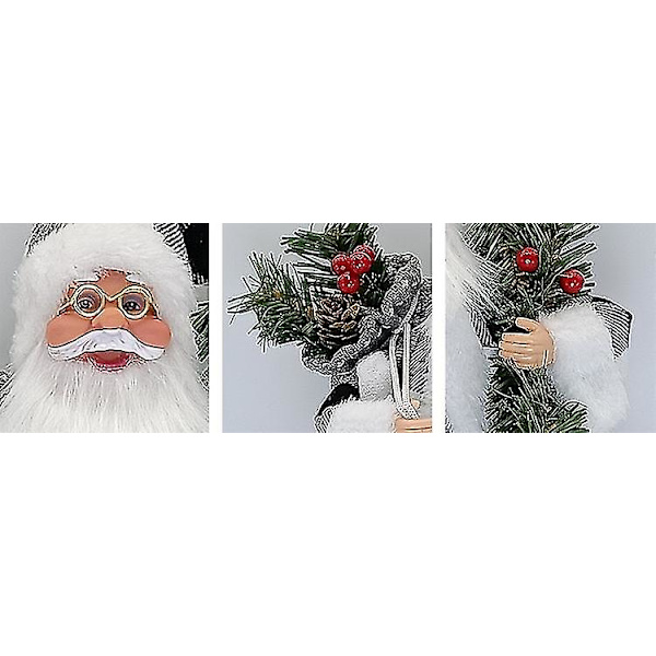 Sittande Jultomte Figur Jultomte Statyett Traditionell Dekoration Jultomte Samlarobjekt