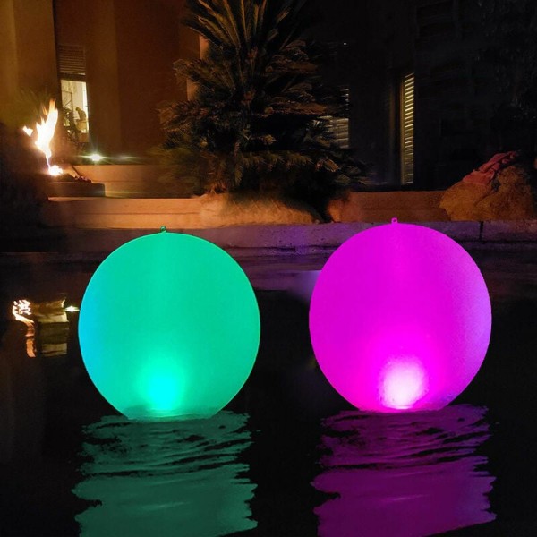 40 cm vattentät glödande flytande solboll, LED-solboll, ljusboll, färgskiftande utomhus LED-nattljus, poolfestdekoration HANBING