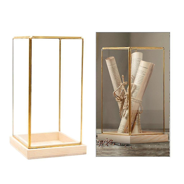 Glasmontre Dekorativ Kuboid Antik Kunstværk Vitrine, M