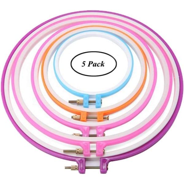 Broderiram i plast (5-pack, flera färger)