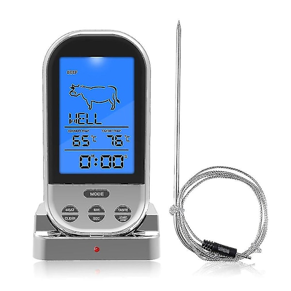 Trådlös Digital Kötttermometer För Grill Rökare Bbq Mat Ugn Termometer Med Timer Alarm Kök Matlagning Verktyg