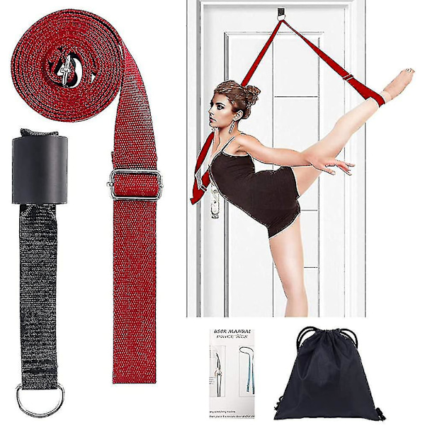 Door Flexibility &amp; Yoga Stretching Leg Strap. 11 Loops Hamstring Stretcher Belt