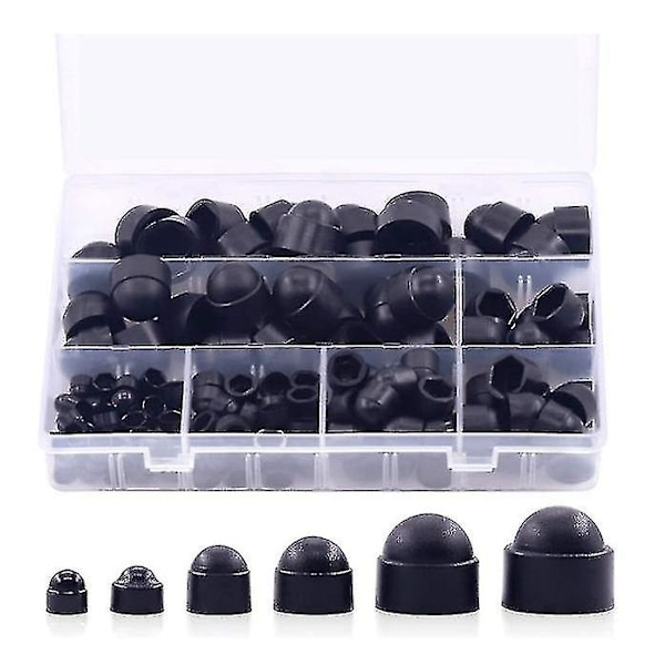 160 st Nylon Dome Hexmutter Skyddande Plastmutterkåpa M4/m5m6/m8/m10/m12 Kit