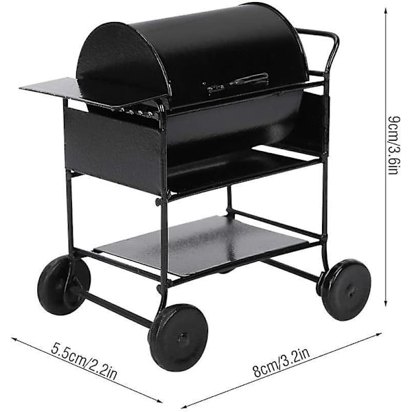 Grill för barn 1:12, tillbehör till leksakskök, grillkök, matlagningsspel, miniatyrhus