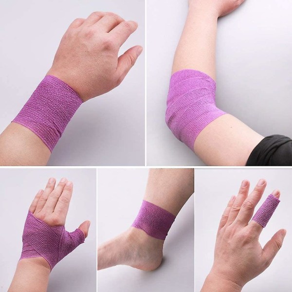 5 stk Selvklæbende bandager Klæbende bandager Selvklæbende bandager til fingre, håndled og ankler (5cm X 4,5m)