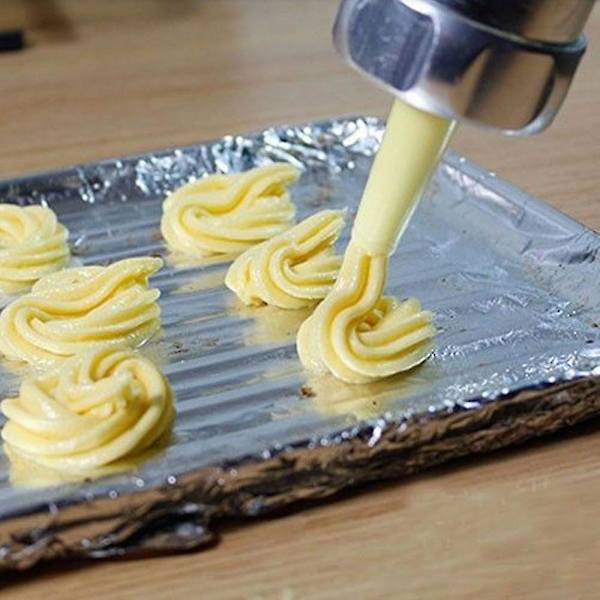 Kjeks Churros Maker Pistol Press Maskinsett Spritz Deiglaging Dyser