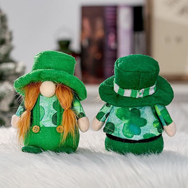 Dockornament - Söt Handgjord Grön Påskdocka Utan Ansikte för Scenarrangemang
