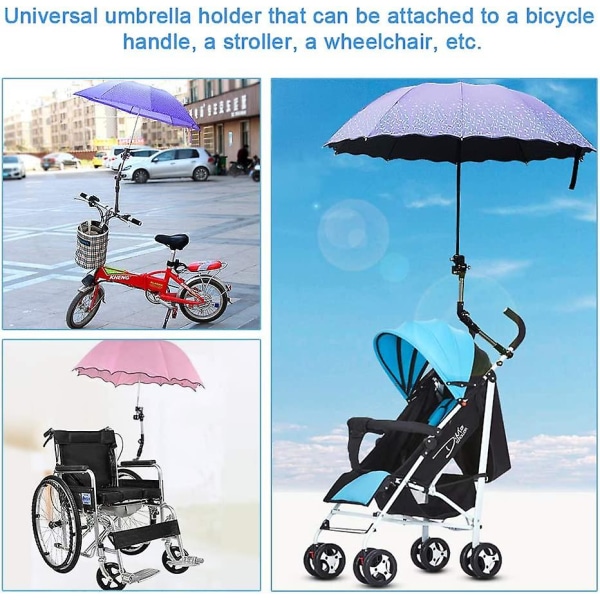 Paraplyhållare för barnvagn, 360° justerbar cykelparaply stretchfäste stativhållare barnvagn barnvagn cykelstol