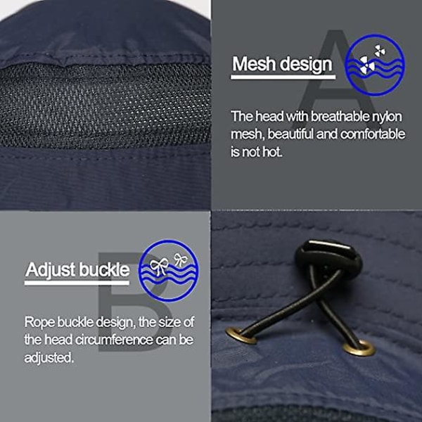Fiskehatt Solhatt Herr Dam Fiskehatt Herr Sommar Utomhus Jakt Hatt med Solhatt UV-skydd Hinkhatt Unisex Fällbar Andningsbar