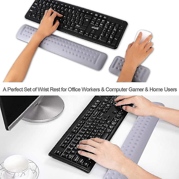 Musemåtte og håndledsstøtte til tastatur - Sæt. Ergonomisk håndledsstøtte til smertelindring