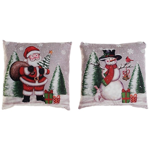 Kudde DKD Home Decor Jul Multifärgad Polyester 40 x 10 x 40 cm (2 stycken)