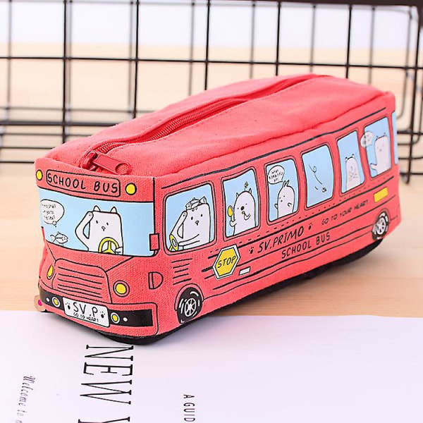 Skrivesaker for studenter Buss Skrivesaker for små dyr Tegneserie-animasjonseske (rød)