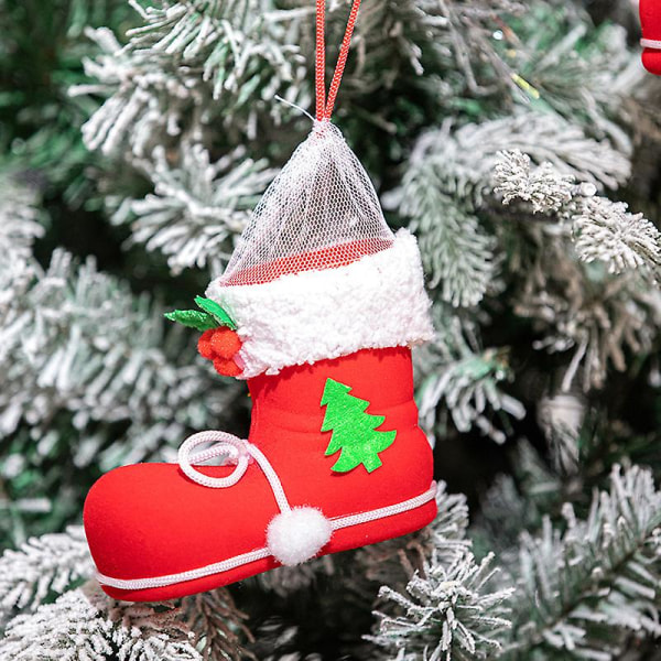 Julgranshänge, prydnadsstrumpa godispåse, multifunktionell godisstövlar jul förvaring 1st 10*12cm