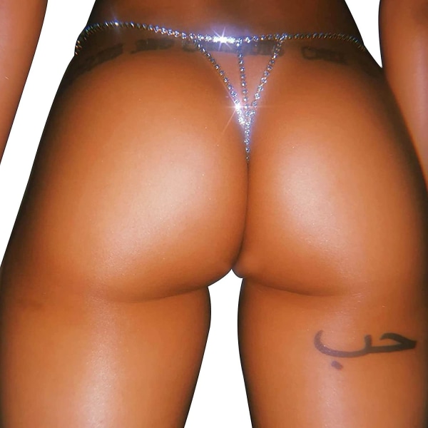 Sexiga strass stringtrosor Underkläder Kristalltrosor G-string Summer Beach Mage Midjekedja Bikini Strass midjekroppskedja för kvinnor Body Jewe