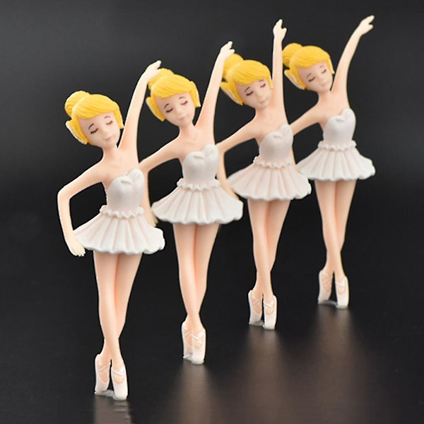 4 stk. Balletpige PVC Figuriner Håndværk DIY Miniature Fe Have Kage Dekorationer Niuniu
