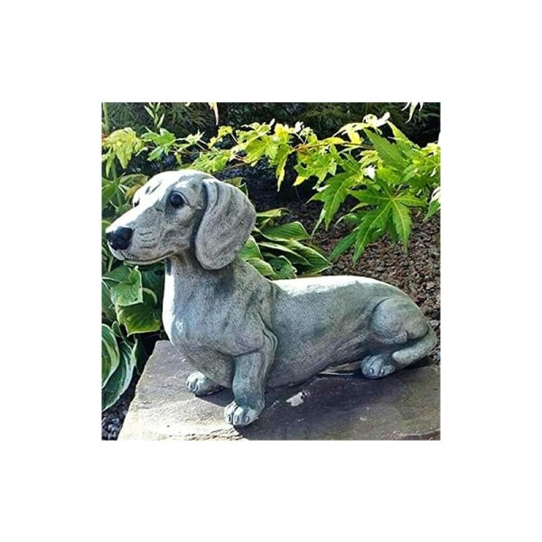 Hartstax hundskulptur - utomhusträdgårdsprydnad, fransk bulldogstaty (hundfigur)