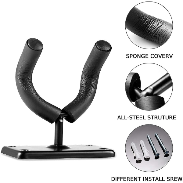 2-pack skateboard väggfäste, gitarr fyrkantig krok