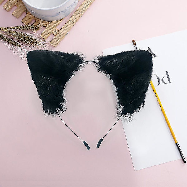 Cosplay Pelsdyr Hodeplagg Hale Sett Plysj Dyreører Lang Pels Kawaii Hårrekvisita