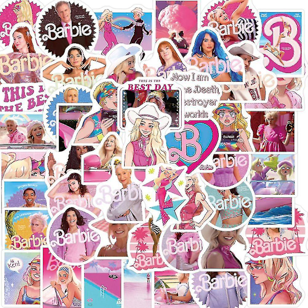50/100 stk Barbie Film Klistermærker Børneanimation Dukke Dekoration Mobiltelefon Etui Hånd Konto Vandafvisende Klistermærke Diy Legetøj (100 stk)