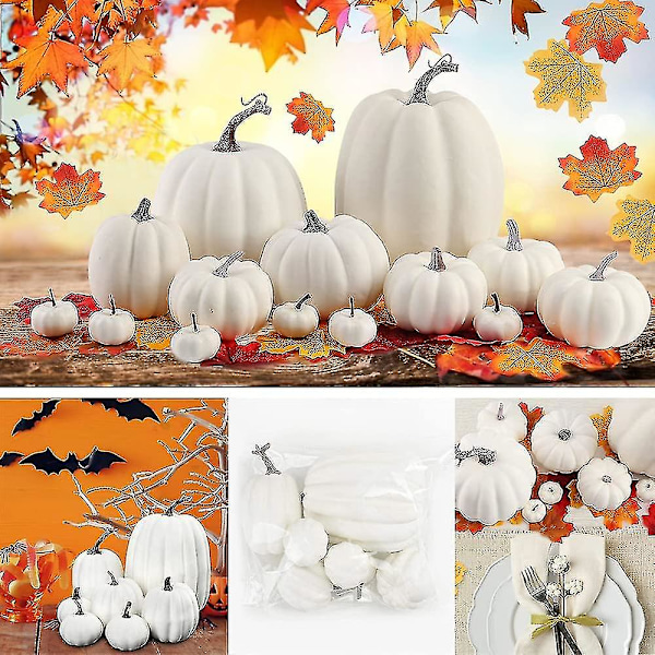 7 stk Kunstige Pumpekin, falsk Pumpekin, høstdekorasjon til Thanksgiving Halloween Jul (2)