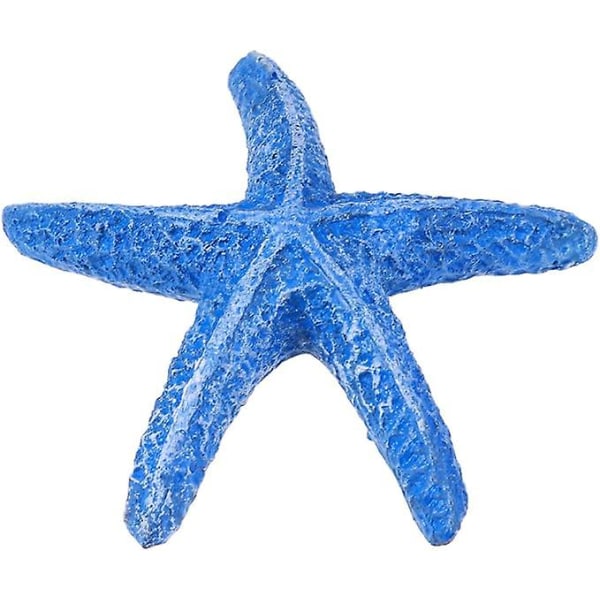 2PCS Blue Starfish Resin Aquarium Decoration