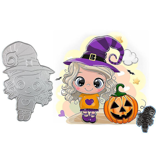 Halloween flicka metallskärningsformar stencil scrapbooking DIY album stämpelpapper bil