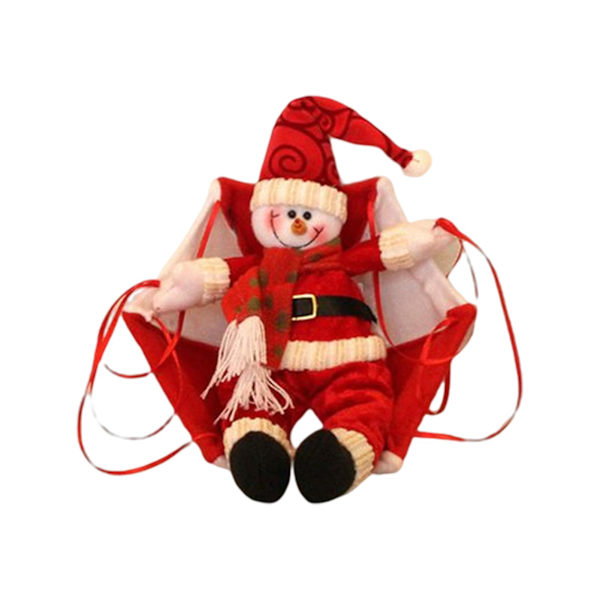 Julgranspynt Mjuk Dekorativ Non-Woven Tyg Underbar Juldekoration Hängande Ornament för Hemmet (Röd & Vit Snögubbe)