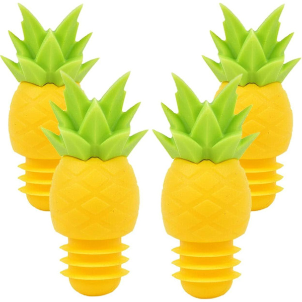 4-pack vinproppar, rolig ananasform, vinflaskepropp, köksbar, kepsverktyg, present, köksgadget
