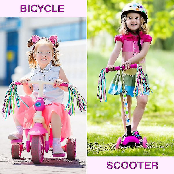 2 Paria Pyörän Ohjaustangon Nauhaa Pyörän Ohjaustangon Virittäjä Lapsille Scooterin Tupsu Lapsen Pyörän Tarvikkeet Ohjaustangon Koriste (Sekalaiset Värit)