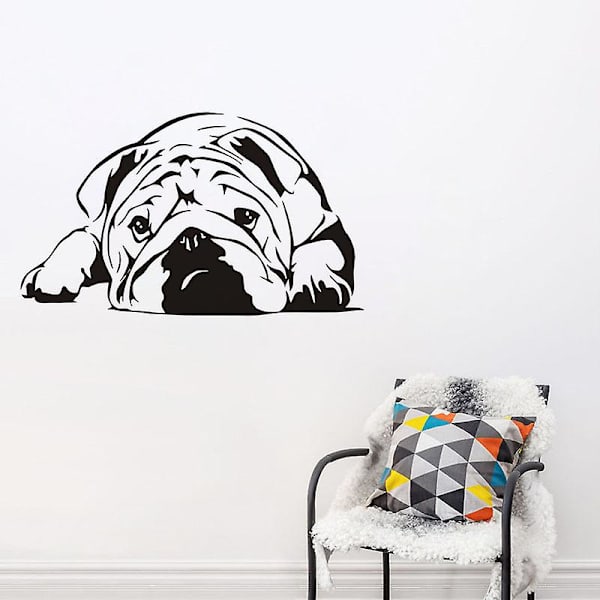 Bulldog Dog Art väggdekaler för heminredning PET valp väggmålning för pojkar i barnrum