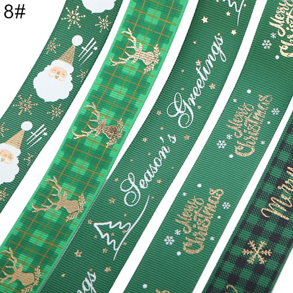 5 Yards Julband med Dekorationer för Presentinslagning, Julklappsprydnader, Julklappsprydnader, Julklappsprydnader (8#)