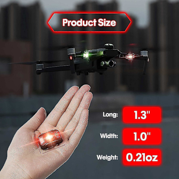 Drooni Strobe-valot FAA-vastaisen törmäyksen estävä valaistus Yölentovalot 4 värillä DJI Mini 3 Pro/Air 2S/Mini 2/Mavic Air 2/Mavic Mini/Mavic