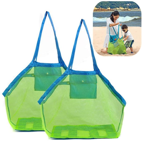 2 Pack Extra Large Mesh Beach Bag Childrens' Toy Storage Mesh Bag Foldable Large Children's Toy orage Bag,