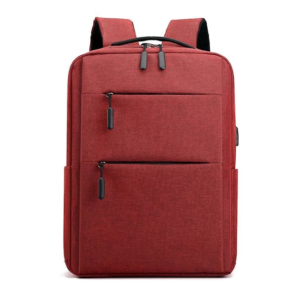 Laptopryggsäck Dubbel dragkedja Datorryggsäck för pojkar och flickor på mellanstadiet (röd)