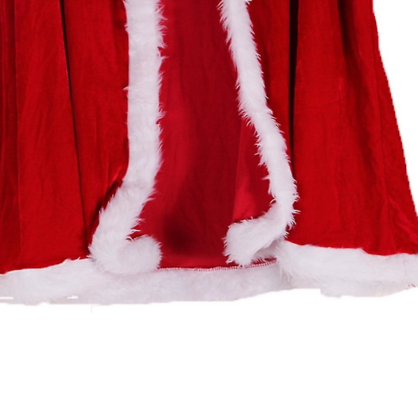 Jul Halloween Kostymer Kapp Fru Claus Santa Jul Sammet Huvad Klädnad Robe