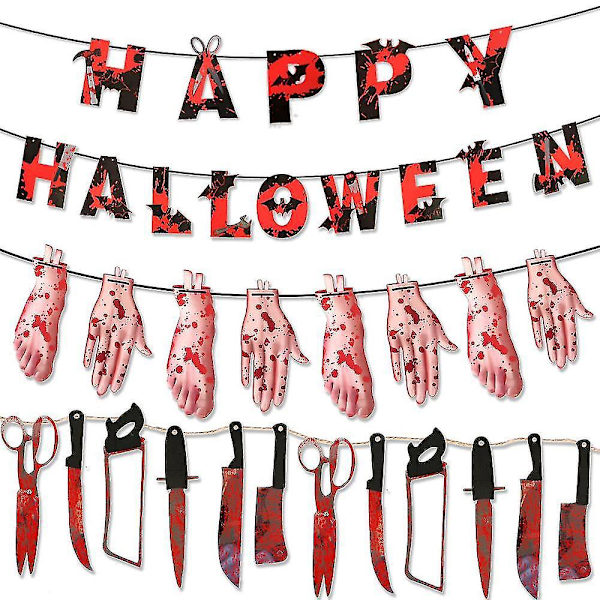 Halloween-girlang för dekoration, Halloween-banderoll, läskiga Halloween-dekorationer, Halloween-banderoller, Halloween-dekorationer, läskig Halloween