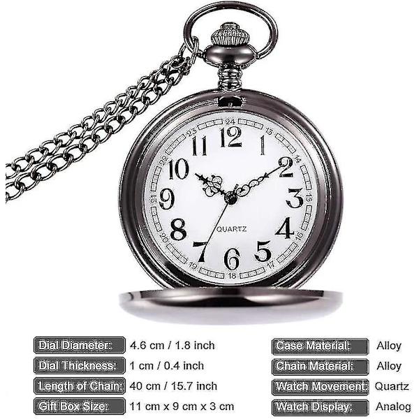 Herrar Fickur med Kedja, Klassisk Vintage Kvarts Hängande Fickur