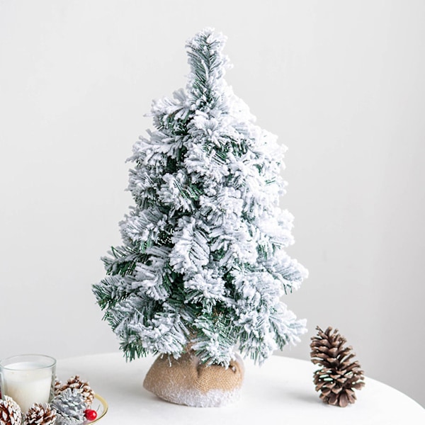 Vivid Fine Texture Mini Julgran Realistisk Handgjord Flockad Julgransmodell för Hemmet (2,50cm)