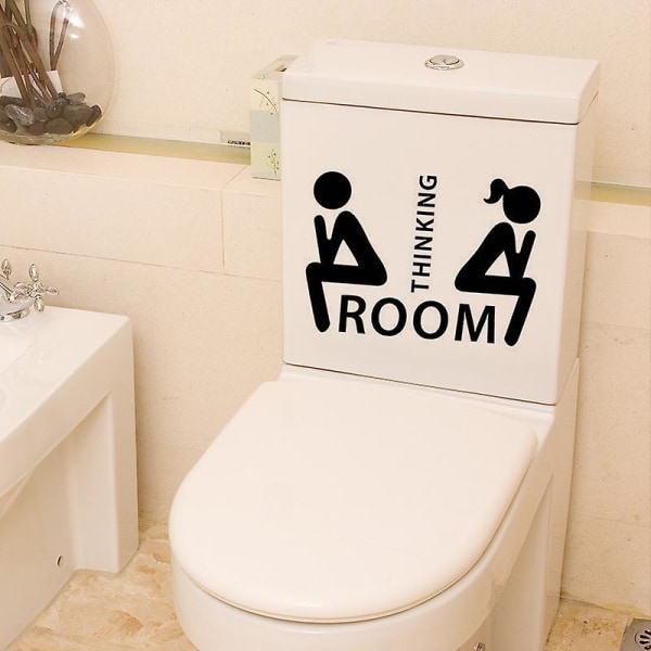 10*7cm itseliimautuva - seinämaalaus - WC - pesuhuone - kylpyhuone - WC - viihdehauska kylpyhuoneen oven tarra - kodin sisustus pieni WC-kyltti irrotettavat seinätarrat