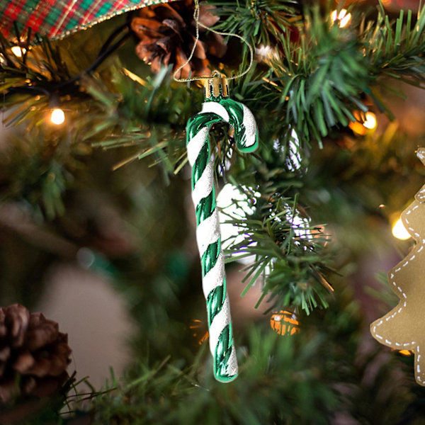 6 st julgranspynt Ögonfångande återanvändbara plastprydnader för julfest Dekorationer för fest (Grön)