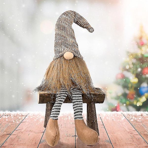 Joulukoristeet, plushi Tomte, joulupehmolelut lahjaksi lapsille ja naisille (harmaa)