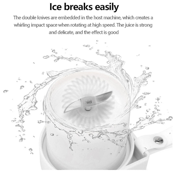 Bärbara Mixers 350ml Personlig Storlek Elektrisk USB Saftkopp, Frukt, Smoothie, Matblandare Med Uppdaterade 2 Blad